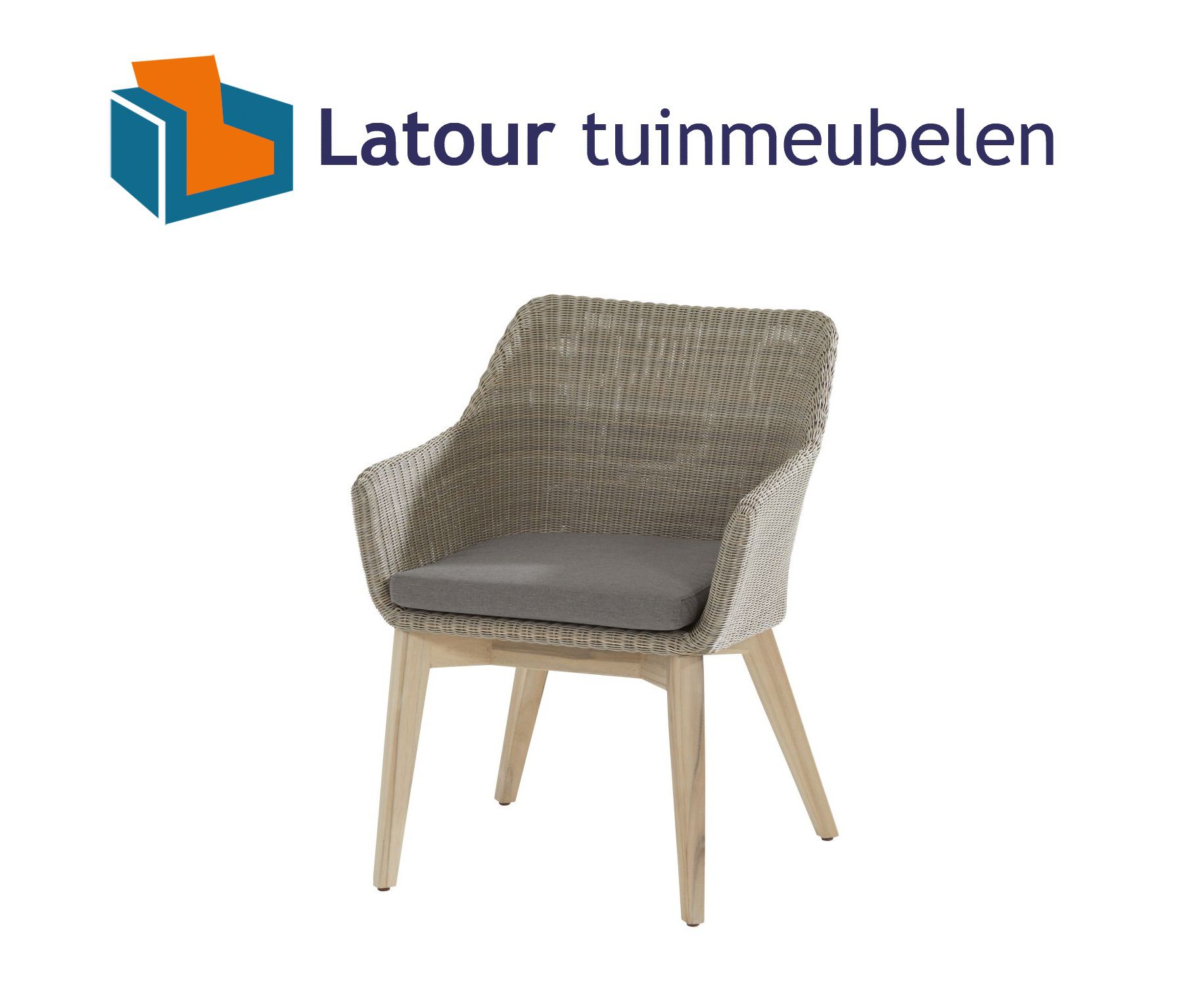 4 Seasons Outdoor Avila dining chair teak Polyloom pebble 01