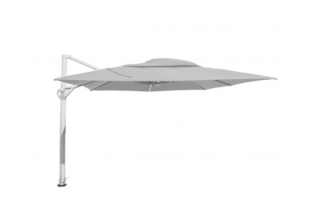 4 Seasons Outdoor Hacienda parasol 300 x 400 cm mid-grey, wit frame