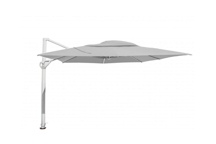 4 Seasons Outdoor Hacienda parasol 300 x 400 cm mid grey met wit frame