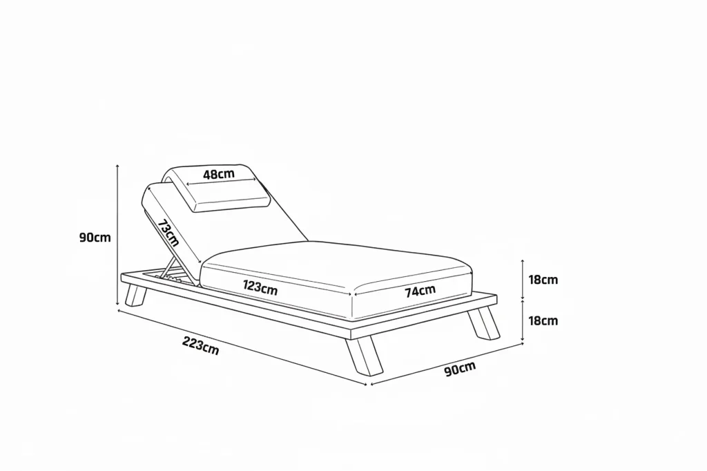 Flow Crystal ligbed afmetingen