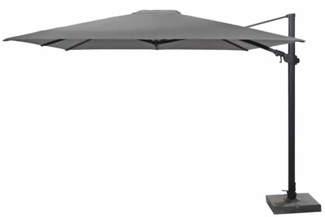 4 Seasons Outdoor Siesta parasol 300 x 300 cm charcoal met voet * Sale *