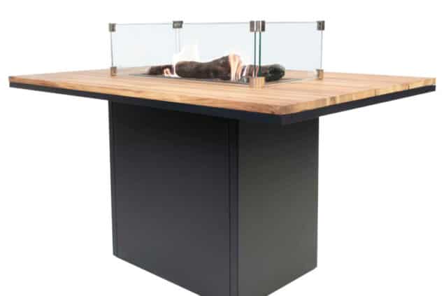 Cosiloft 120 relax dining high table zwart/teak
