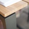 Goa aluminium table teak top detail