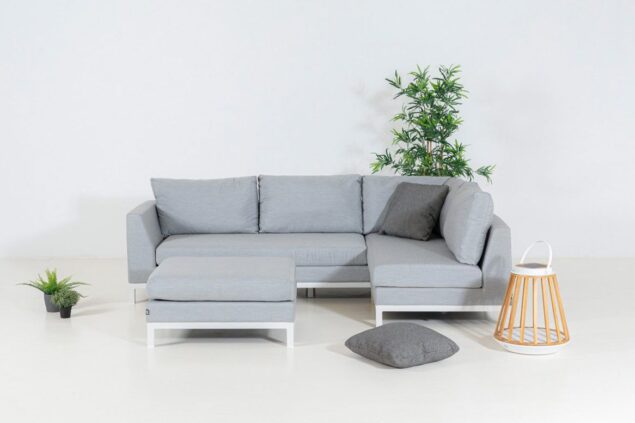 Flow. Square chaise sofa lead chiné links