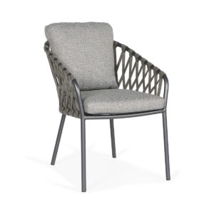 Suns Nappa dining chair mrg crossweaved carbon grey