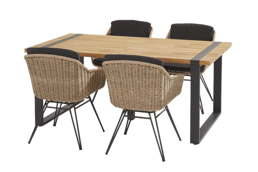 Taste by 4 Seasons Bohemian dining set natural with Alto table 180 cm