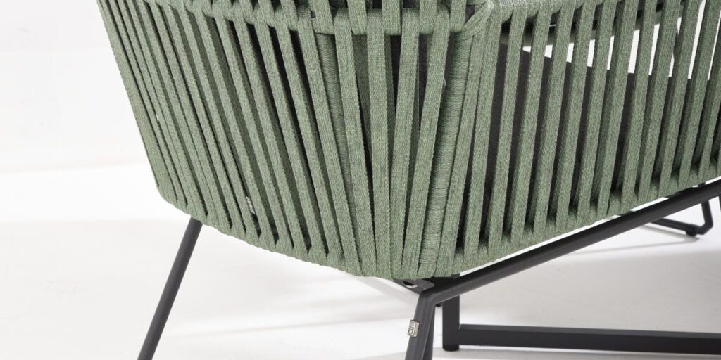 Vitali dining chair green detail.