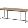 Quatro table with RVS antracite frame Robusto teak top 220 x 95 cm