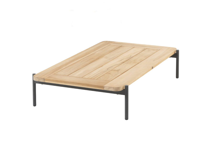 4 Seasons Outdoor Yoga coffee table Anthracite Natural teak 120 X 75 X 25 cm Rectangular