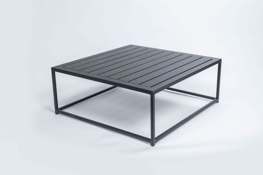 Flow Square aluminium tafel zwart 90 x 90 x 36 cm