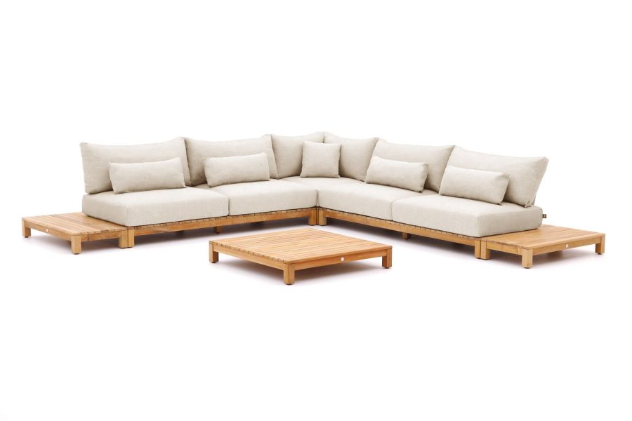 SUNS Portofino loungeset naturel met platforms en tafel