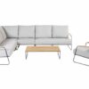 4 Seasons Outdoor Balade hoekbank XL met loungestoel en Axel salontafel 110 x 60 cm