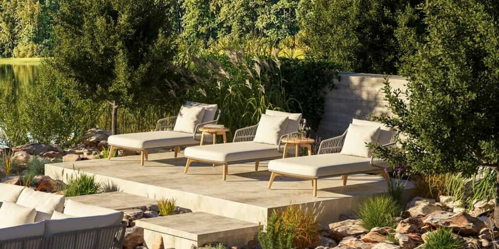 4 Seasons Outdoor Ancora eenpersoons ligbed teak sfeer