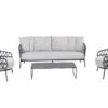 4 Seasons Outtdoor Calpi loungeset met RVS Dali koffietafel met aluminium blad 110 x 60 x 30 cm