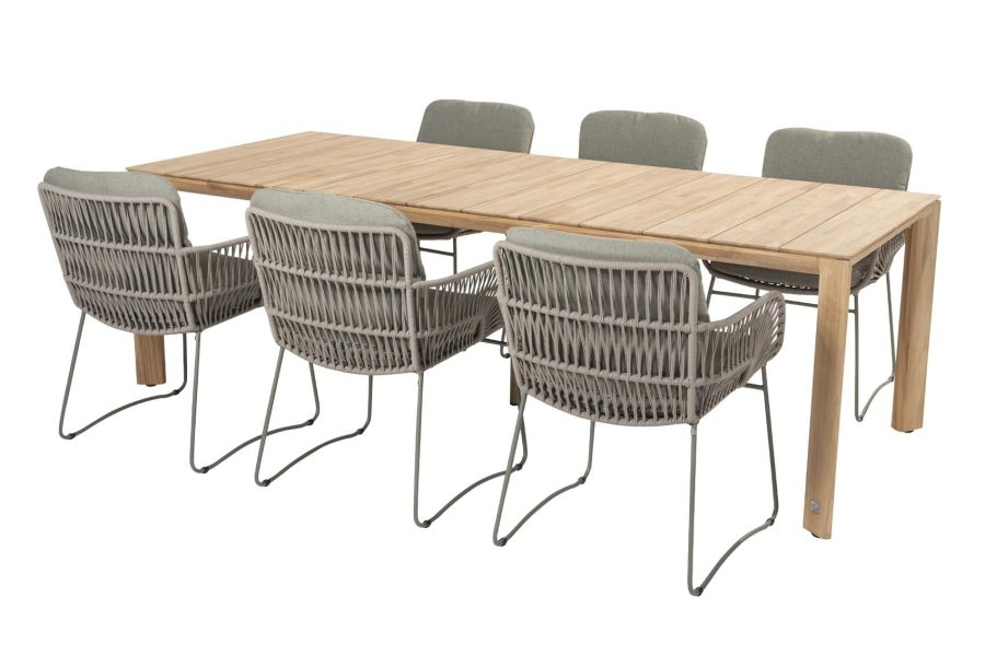 4 Seasons Outdoor Murcia dining set Olijfgroen met Lucas tafel 240 x 100 cm