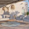 4SO Bernini lounge set frozen with Yoga tables outdoor