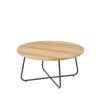 4 Seasons Outdoor Verdi loungetafel antraciet met rond teak blad Ø 73 cm (H35)