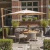 4 Seasons Outdoor Eros dining set met Prado Ø 160 cm tafel en Siesta premium parasol