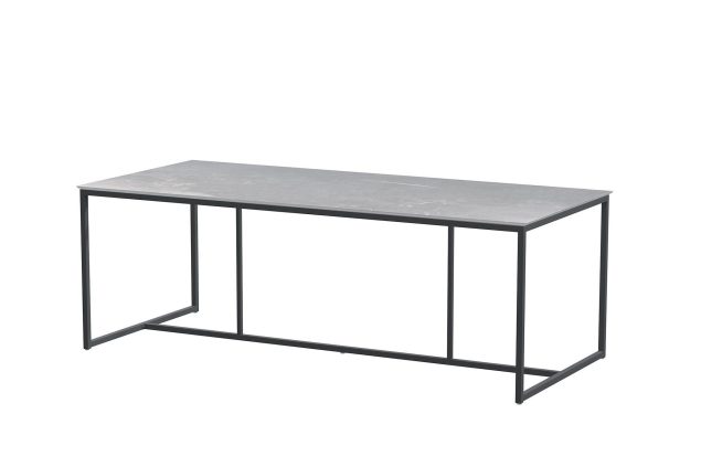 4 Seasons Outdoor Quatro tafel Antraciet met keramisch blad light grey 220 x 95 cm