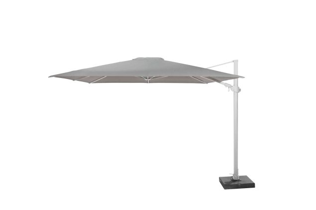 4 Seasons Outdoor Siesta PREMIUM parasol 300 x 300 cm mid grey met wit frame