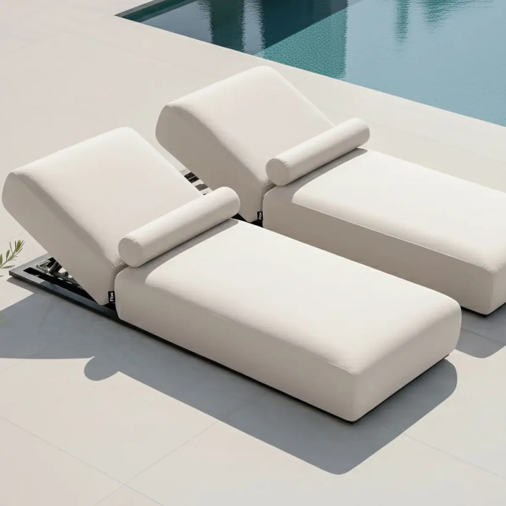 Flow Sentosa ligbed Graumel chalk met zwart frame