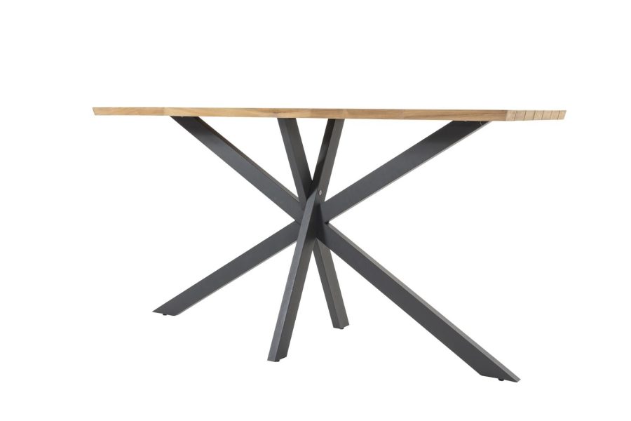 Taste by 4 Seasons Prado bar tafel antraciet met teak blad 200 x 70 cm