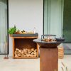 OFYR Butcher Block Storage 90 Corten Teak Wood Dark Grey Ceramic sfeer