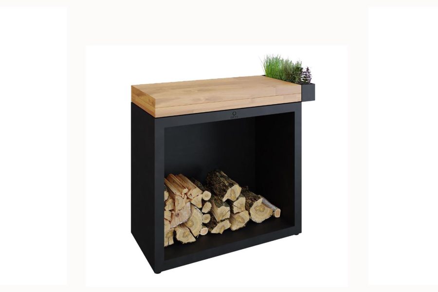 OFYR Butcher Block Storage 90 Black Teak wood