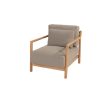 4 Seasons Outdoor Marie loungestoel naturel teak incl. 3 kussens