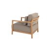 4 Seasons Outdoor Marie loungestoel naturel teak incl. 3 kussens