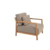 4 Seasons Outdoor Marie loungestoel naturel teak incl. 3 kussens