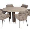 4 Seasons Outdoor Montera dining set terre met Arizona tafel met keramisch blad Ø 160 cm