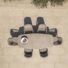 4 Seasons Outdoor Allora tuinset latte met Prado tafel met barrelvormig keramisch blad 240 x 105 cm