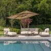 4 Seasons Outdoor Capresi loungeset terre met Sofie tafels en Siesta Premium parasol met Wengé frame