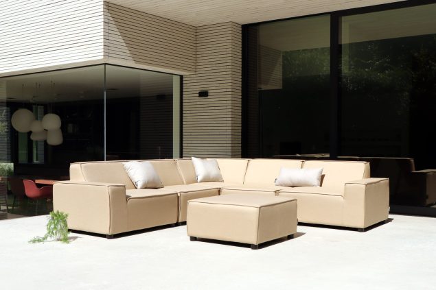 Flow. Cube hoek loungebank heather beige