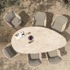 4 Seasons Outdoor Montera dining set terre met Arizona tafel met kiezelvormig blad 240 x 120 cm topview