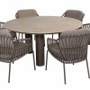 4 Seasons Outdoor Capalbio dining set met Arizona tafel met rond keramisch blad zandkleur Ø 160 cm