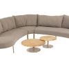 4 Seasons Outdoor Comino hoek loungebank latte met Volta tafels