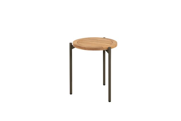 4 Seasons Outdoor Yoga bijzettafel terre met rond teak blad Ø 45 cm (H55)