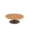 4 Seasons Outdoor Volta loungetafel terre met rond teak blad Ø 80 cm (H30)
