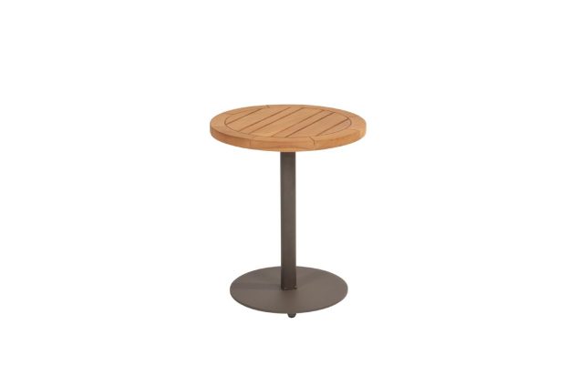 4 Seasons Outdoor Volta bijzettafel terre met rond teak blad Ø 45 cm (H55)