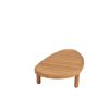 4 Seasons Outdoor Finn teak loungetafel met kiezelvormig blad 125 x 63 cm