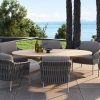 4 Seasons Outdoor Comino low dining set latte met Prado tafel ellips blad 240 cm