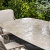 4 Seasons Outdoor Fabrice dining set latte met Prado Barrel tafel met keramisch blad 240 x 110 cm - detail