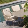 4 Seasons Outdoor Fabrice dining set latte met Prado Barrel tafel met keramisch blad 240 x 110 cm - detail