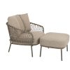 4 Seasons Outdoor Jura loungestoel olijfgroen met voetenbank