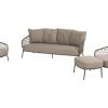 4 Seasons Outdoor Jura loungeset olijfgroen met voetenbank