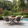 4 Seasons Outdoor Moretti dining set terre met Prado tafel terre met teak blad Ø 160 cm