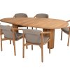 4 Seasons Outdoor Tess dining set teak met Corsica tafel met kiezelvormig blad 240 x 130 cm