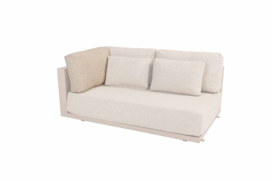 4 Seasons Outdoor Metropolitan 2,5 zits loungebank latte met armleuning rechts met hoekkussen